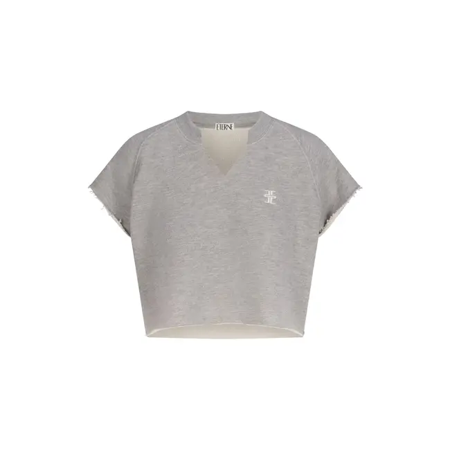 Eterne terry raglan cutoff top,heathergrey