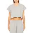 Eterne terry raglan cutoff top,heathergrey