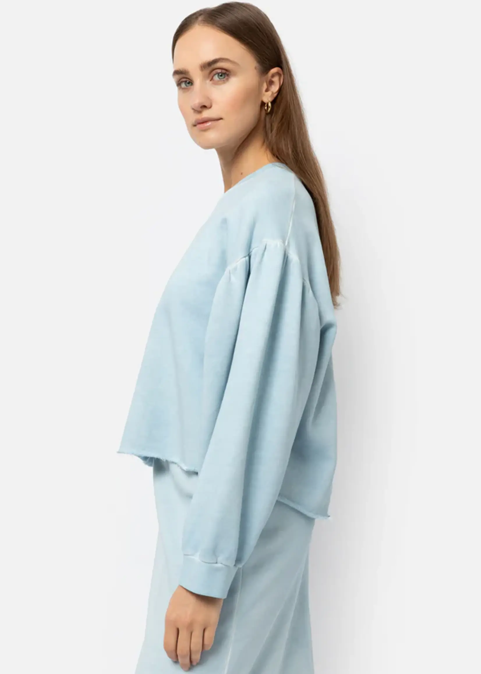 Âme Antwerp Ame antwerp harleen sweatshirt with puff sleeves, baby blue