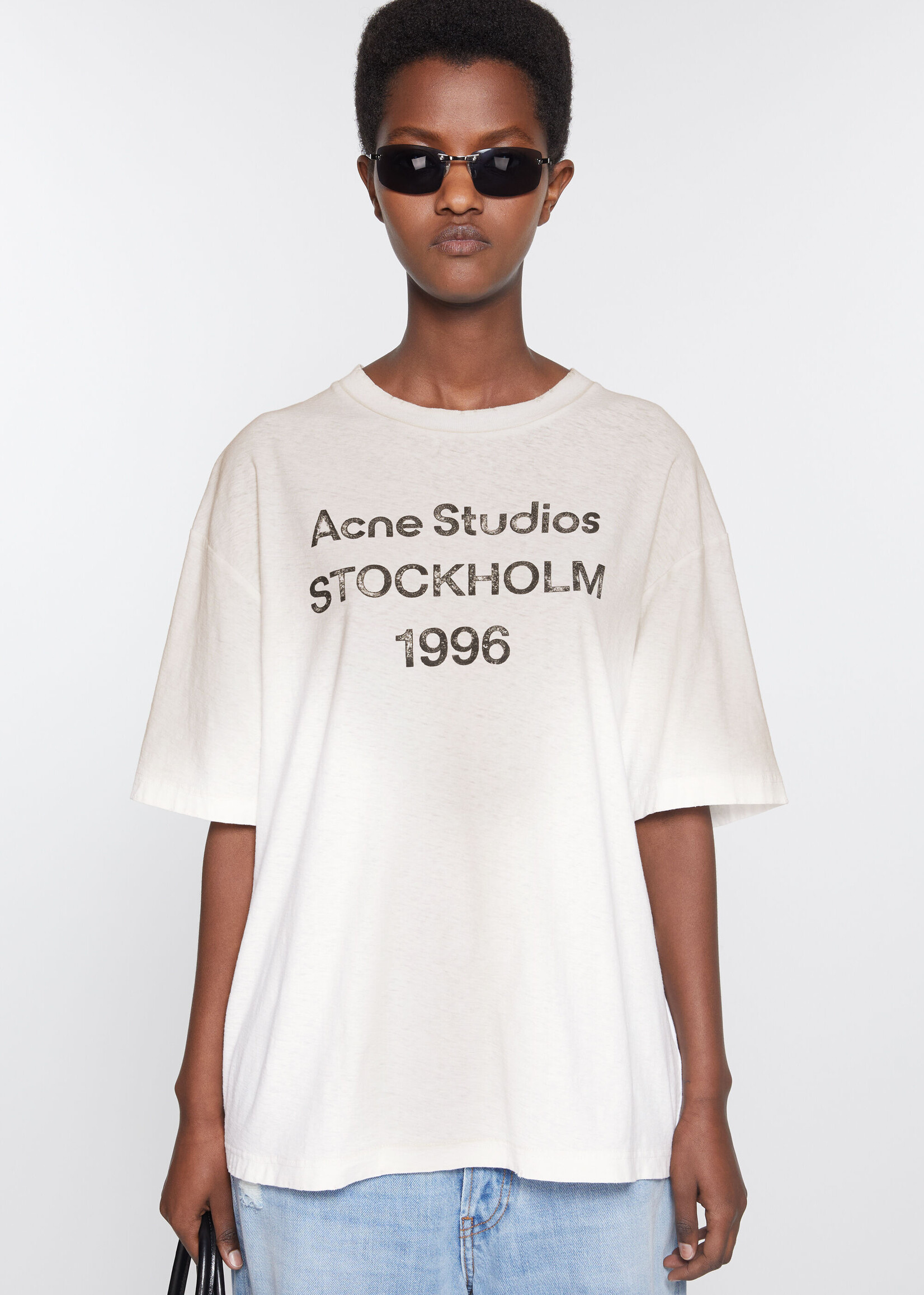 Acne studios Logo t shrit relaxed fit dusty white La Neuvieme