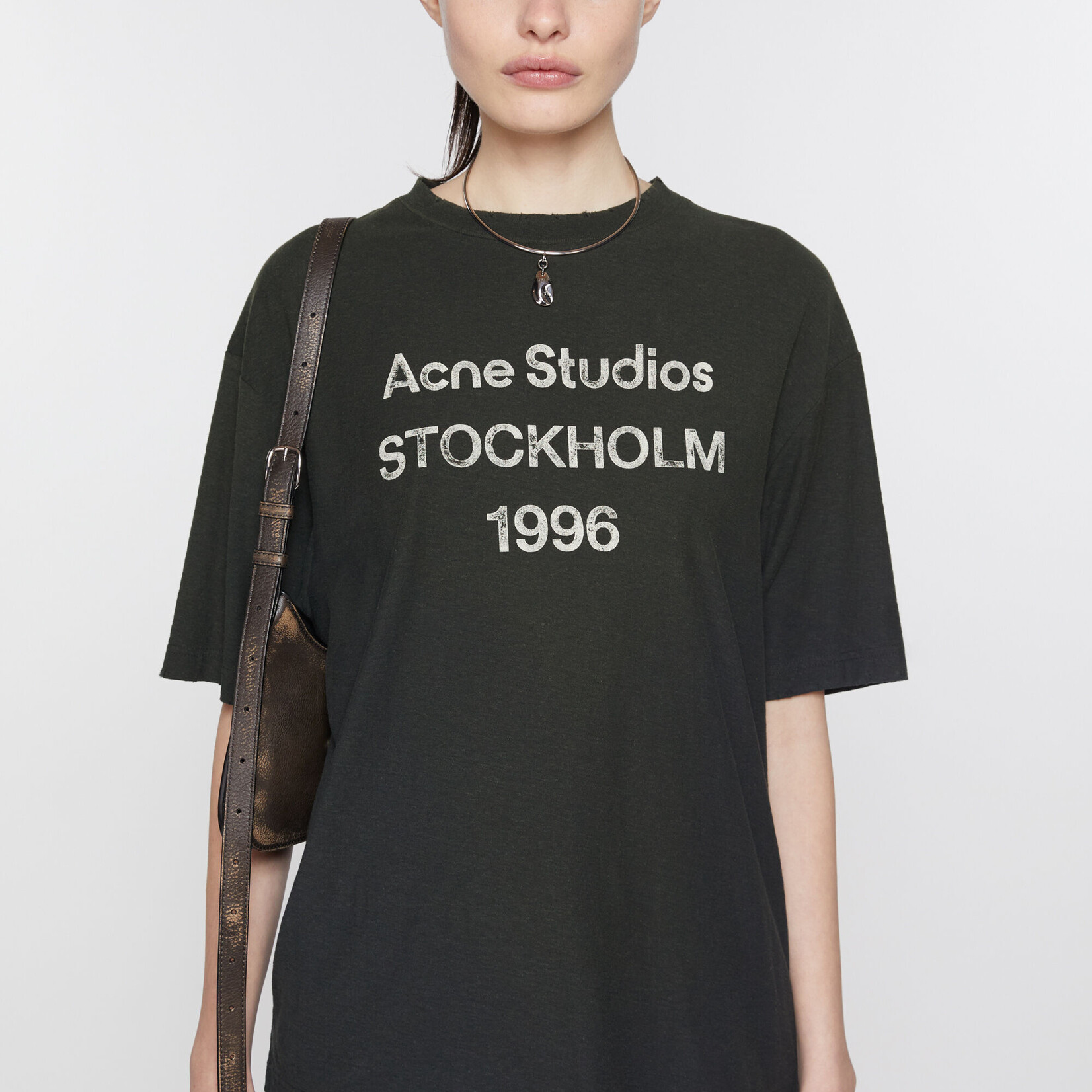 ACNE STUDIOS Acne studios logo t-shirt relaxed fit, faded black