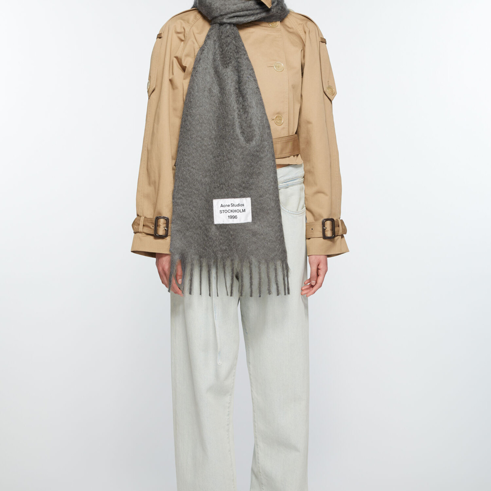 ACNE STUDIOS Fringe Alpaca Scarf | Grey