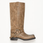 ACNE STUDIOS Leather Buckle Boots | Greige