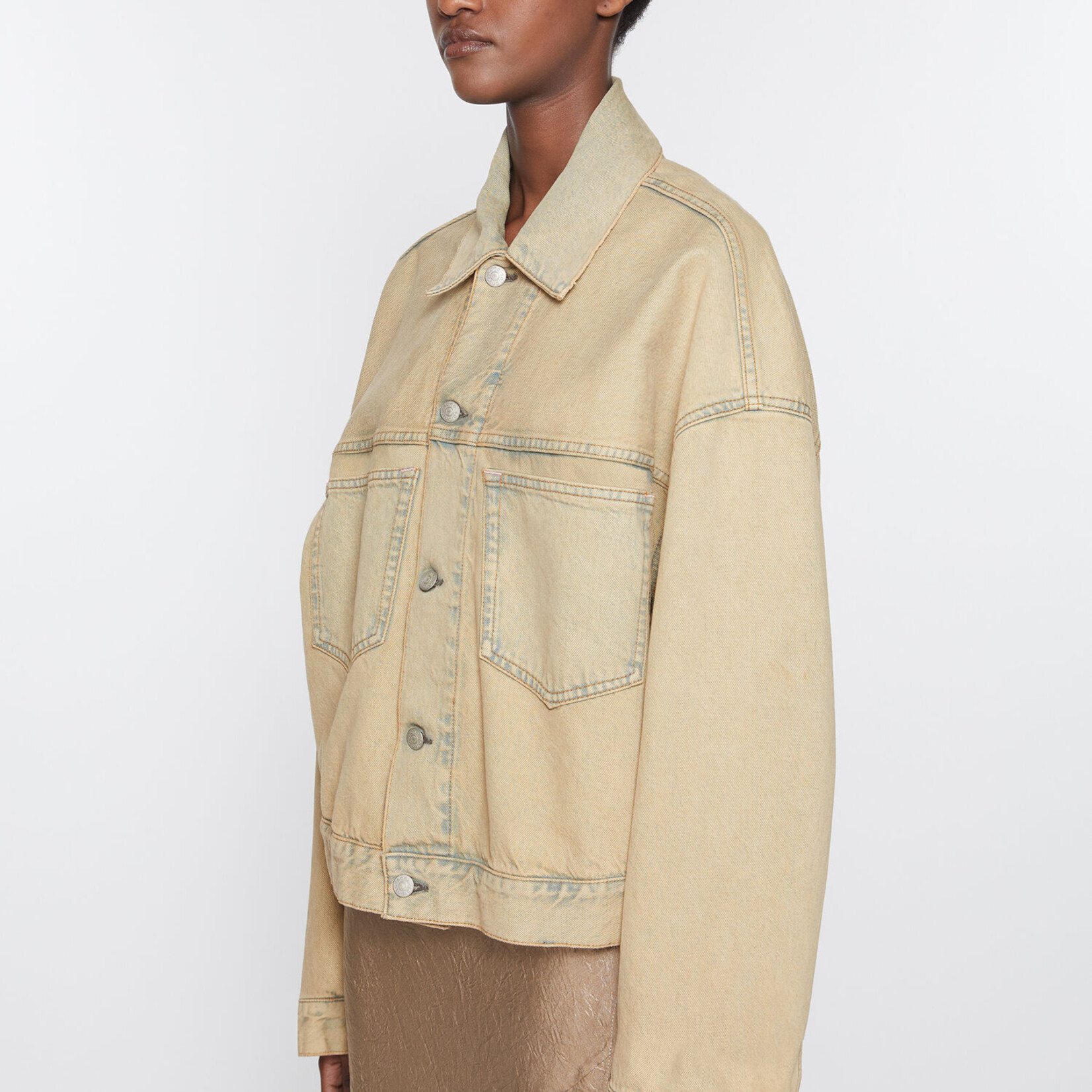 なAcne Studios Cropped denim jacket Acne studios denim jacket oversized cropped fit,light sand