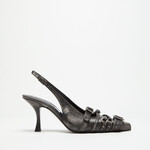 ACNE STUDIOS Leather Heel Slingbacks | Black & White