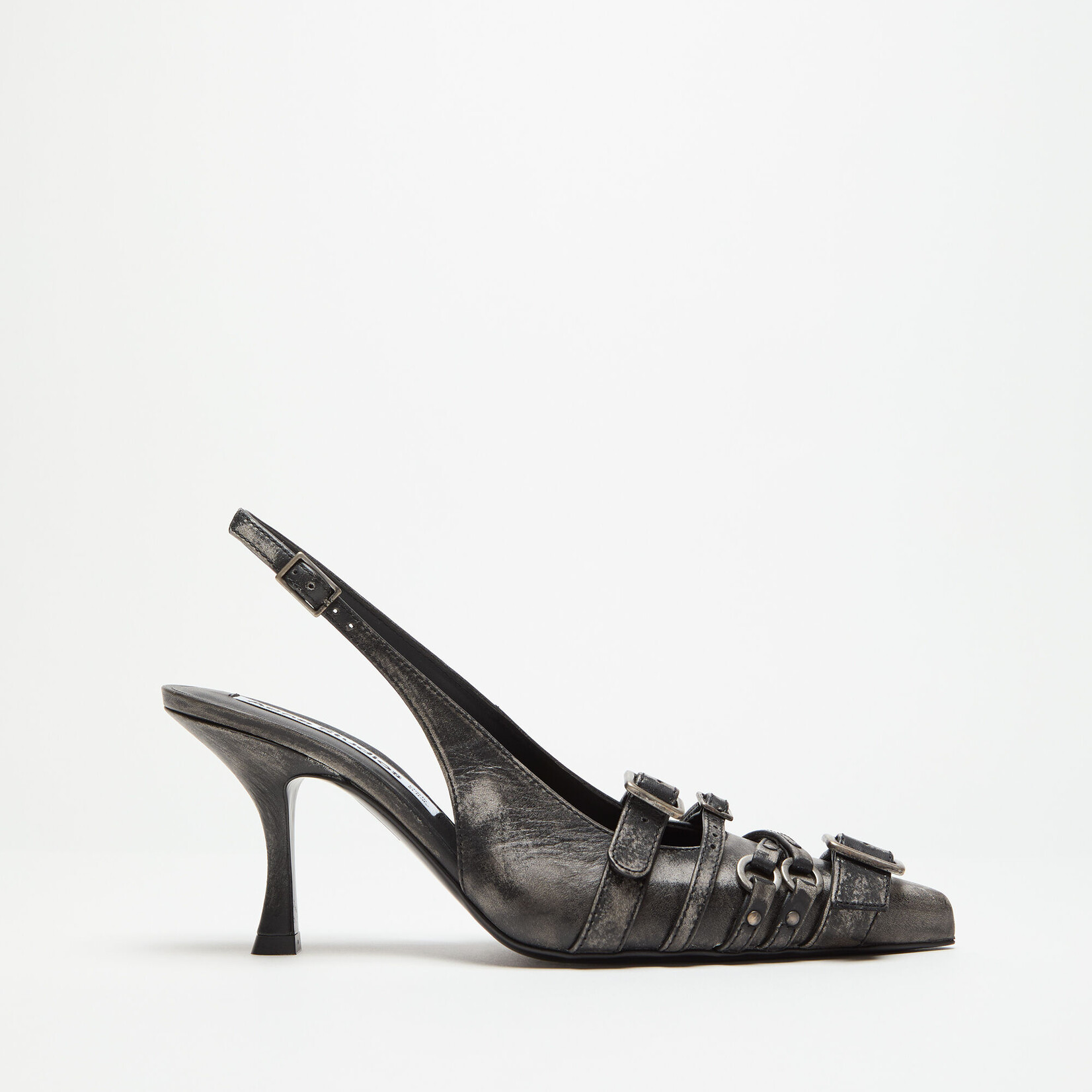 ACNE STUDIOS Leather Heel Slingbacks | Black & White