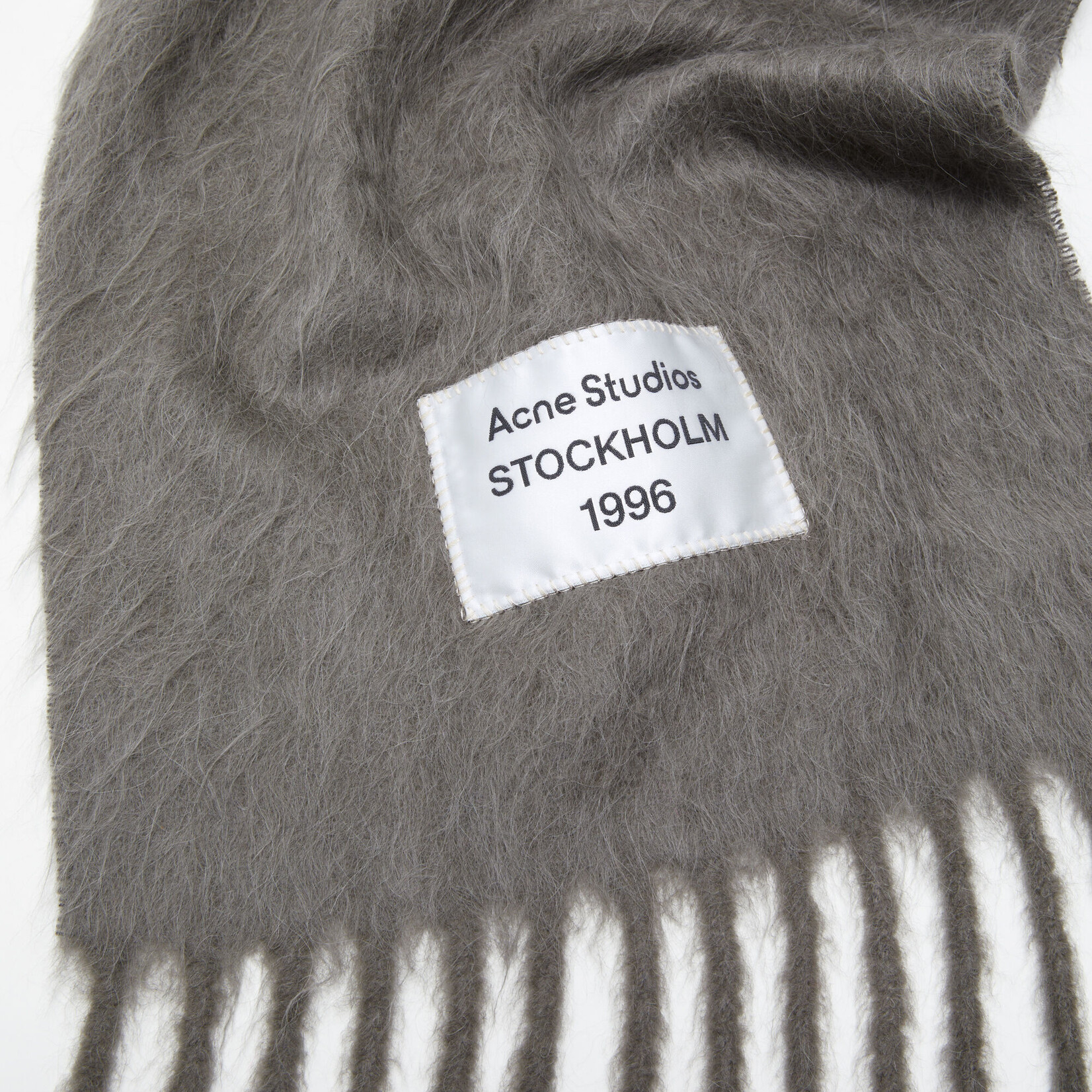 ACNE STUDIOS Fringe Alpaca Scarf | Grey