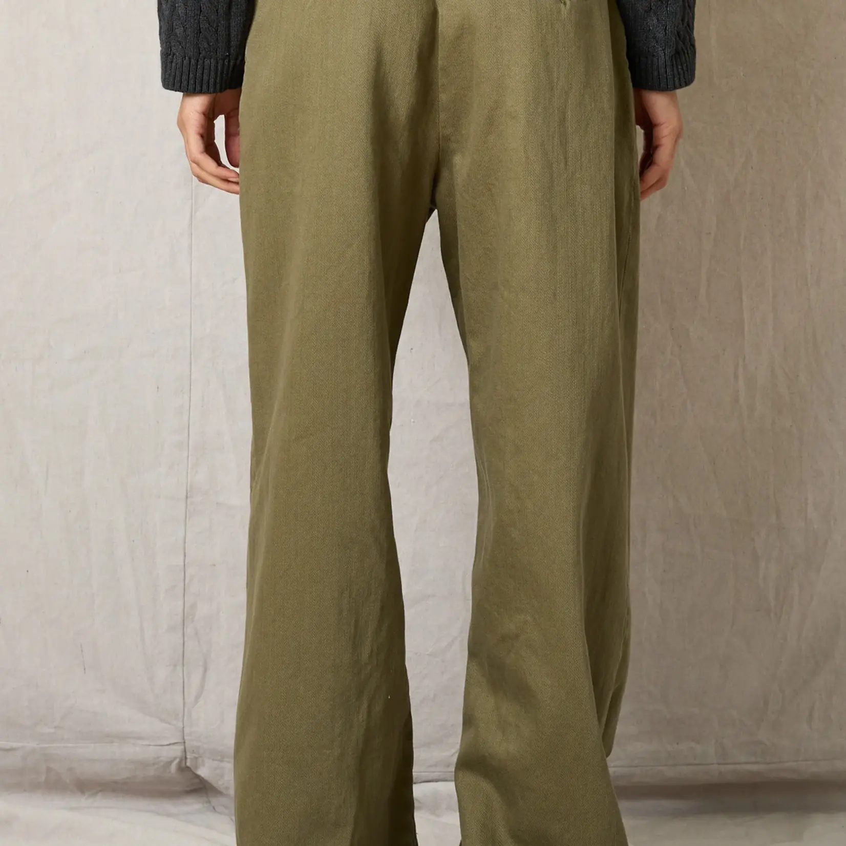 DENIMIST Teri Wideleg Twill Work Pant | Olive Green