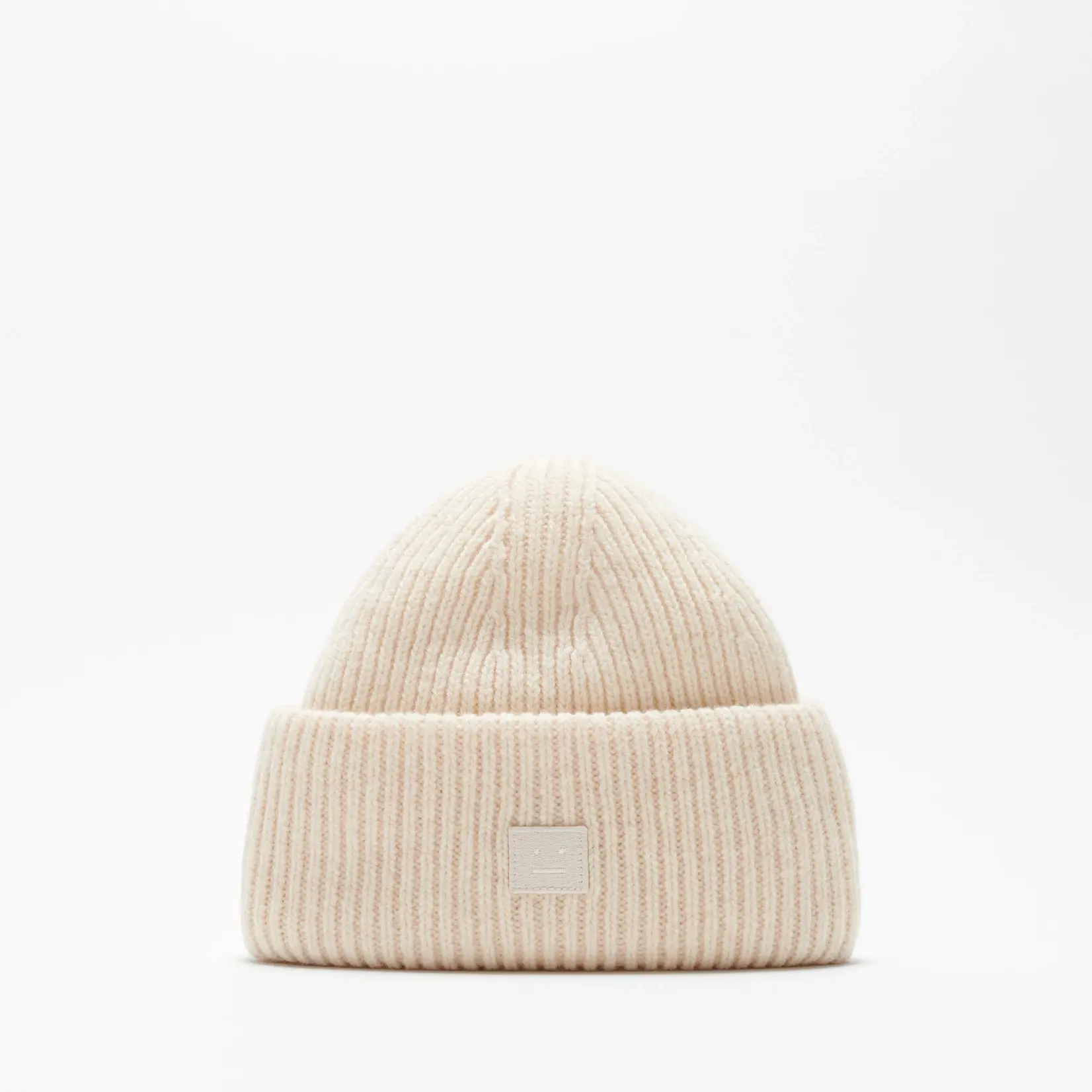 ACNE STUDIOS Small Face Logo Beanie | Oatmeal Melange
