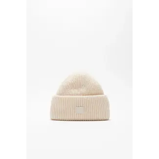 ACNE STUDIOS Small Face Logo Beanie | Oatmeal Melange