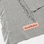 ACNE STUDIOS Fringe Wool Scarf | Light Grey Melange