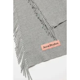 ACNE STUDIOS Fringe Wool Scarf | Light Grey Melange