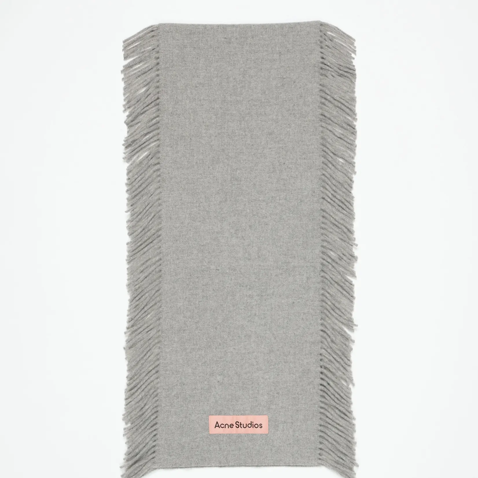 ACNE STUDIOS Fringe Wool Scarf | Light Grey Melange