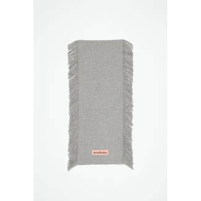 ACNE STUDIOS Fringe Wool Scarf | Light Grey Melange