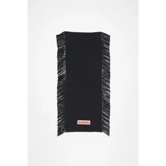 ACNE STUDIOS Fringe Wool Scarf | Black Melange