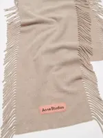 ACNE STUDIOS Fringe Wool Scarf | Oatmeal Melange