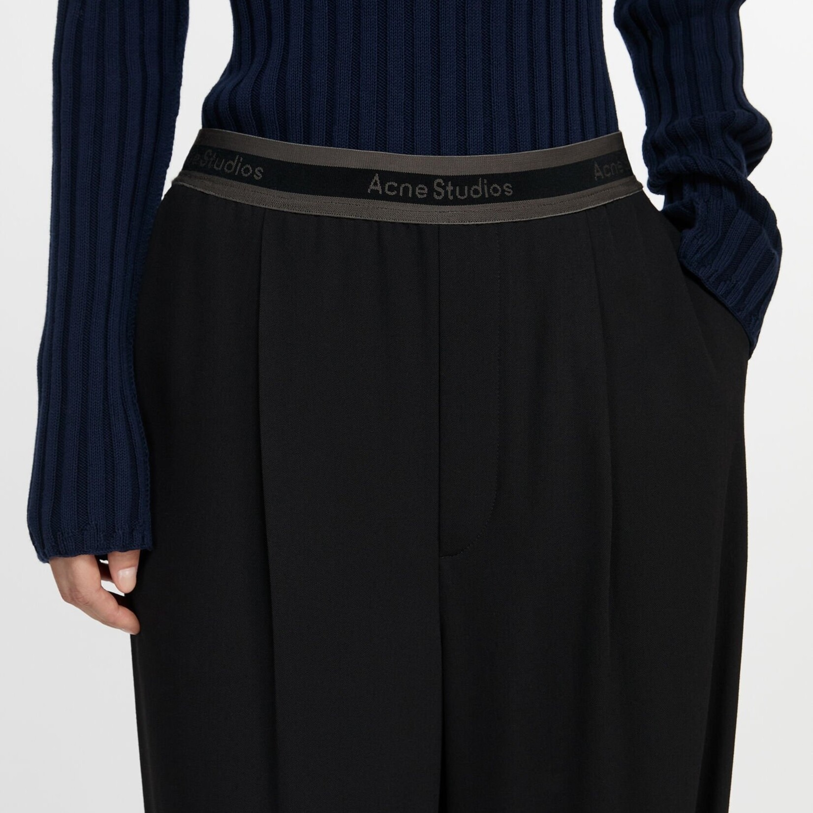ACNE STUDIOS Logo Tape Trousers | Black