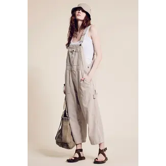 DENIMIST Relaxed Overall | Brown Railroad Stripe