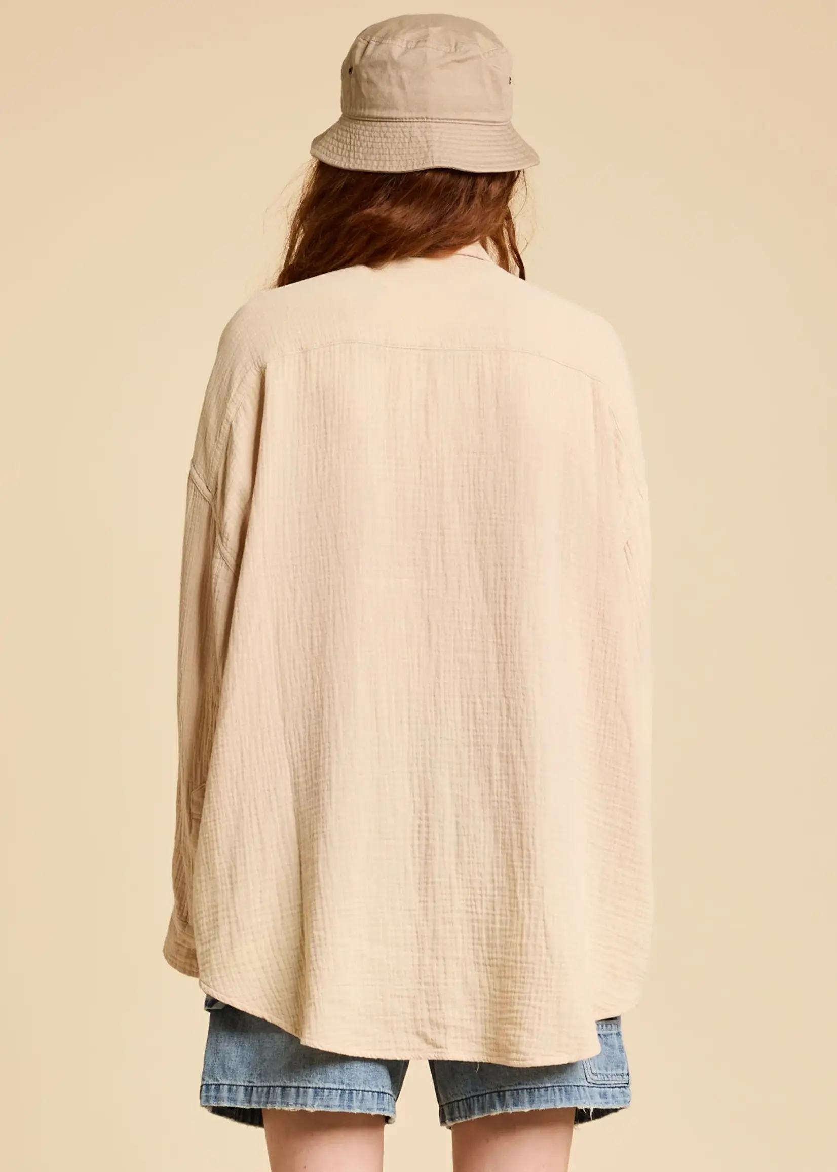 DENIMIST Utility Shirt | Light Sand Gauze