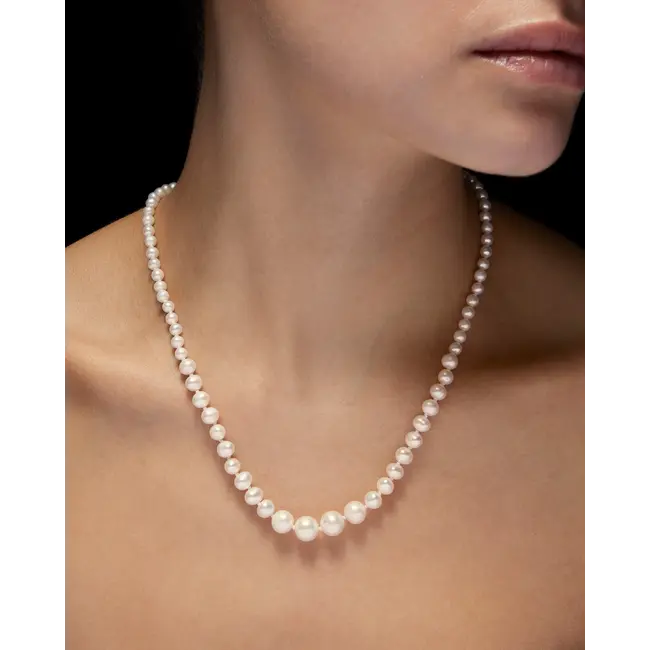Maria Nilsdotter Graded Pearl Necklace | Silver | Freshwater Pearls