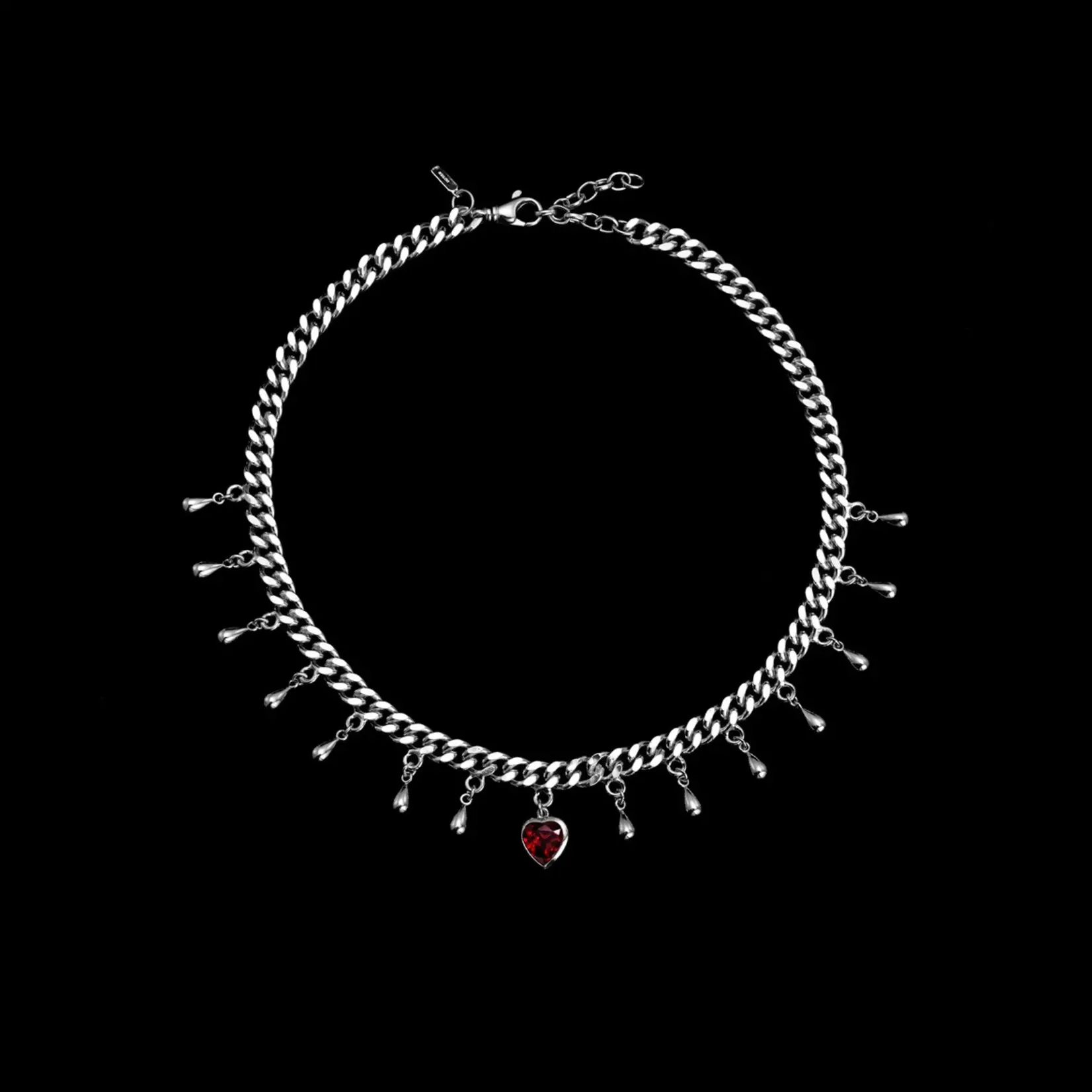 Maria Nilsdotter Drop of Heart Necklace | Silver | Red Garnet