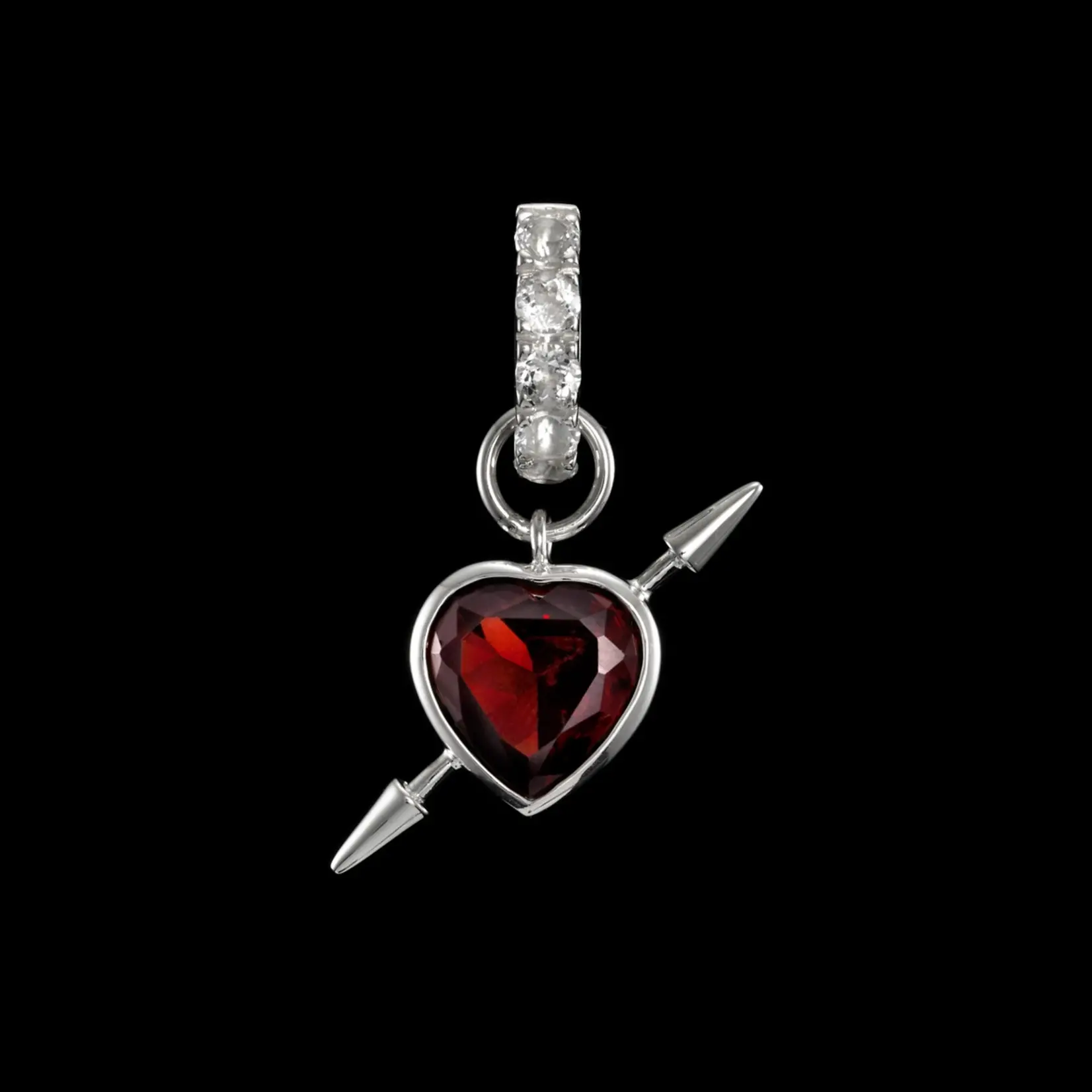 Maria Nilsdotter Rebel Love Earring | Silver | Red Garnet