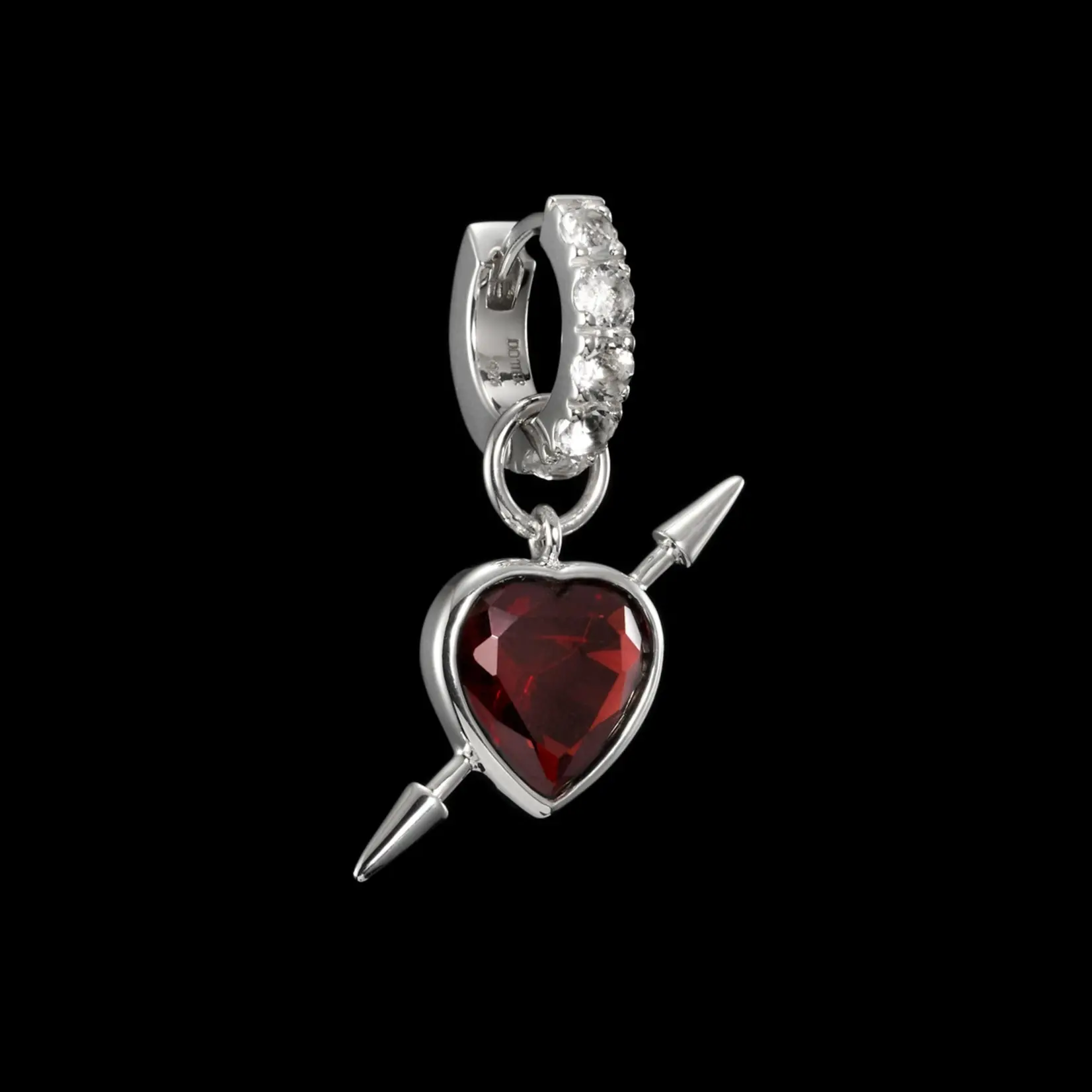 Maria Nilsdotter Rebel Love Earring | Silver | Red Garnet