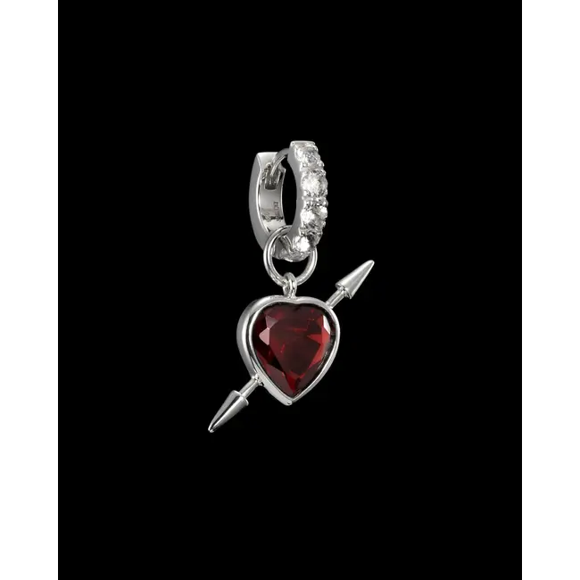 Rebel Love Earring | Silver | Red Garnet