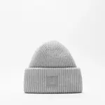 ACNE STUDIOS Large Face Logo Beanie | Light Grey Melange