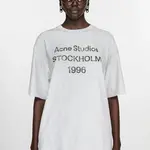 ACNE STUDIOS Logo T-Shirt - Relaxed Unisex Fit | Pale Grey Melange