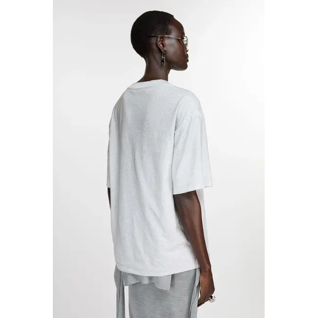 ACNE STUDIOS Logo T-Shirt - Relaxed Unisex Fit | Pale Grey Melange