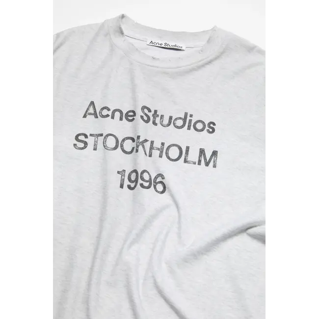 ACNE STUDIOS Logo T-Shirt - Relaxed Unisex Fit | Pale Grey Melange