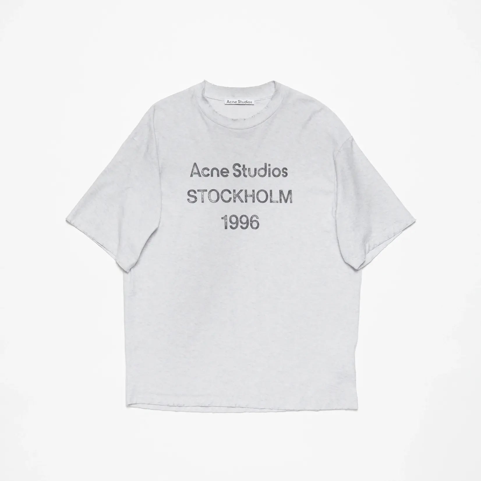 ACNE STUDIOS Logo T-Shirt - Relaxed Unisex Fit | Pale Grey Melange