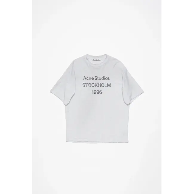 ACNE STUDIOS Logo T-Shirt - Relaxed Unisex Fit | Pale Grey Melange