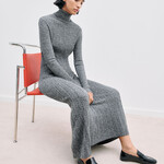 JOSEPH Ribbed Cable Knit Dress | Ivory Black S