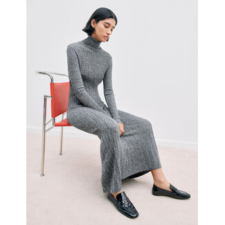 JOSEPH Ribbed Cable Knit Dress | Ivory Black S