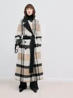 JOSEPH Merton Reversible Check Wool Coat | Blusher Combo
