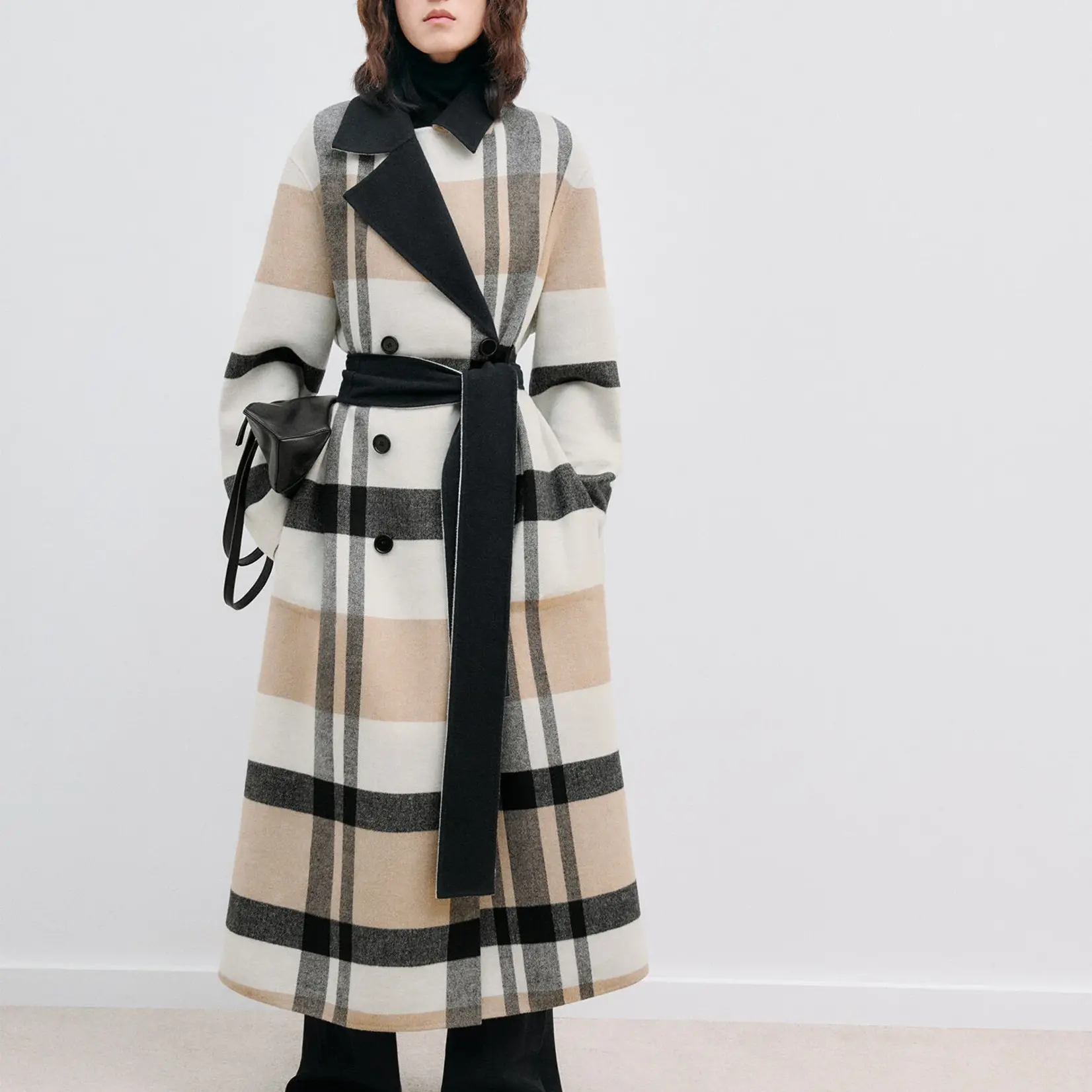 JOSEPH Merton Reversible Check Wool Coat | Blusher Combo