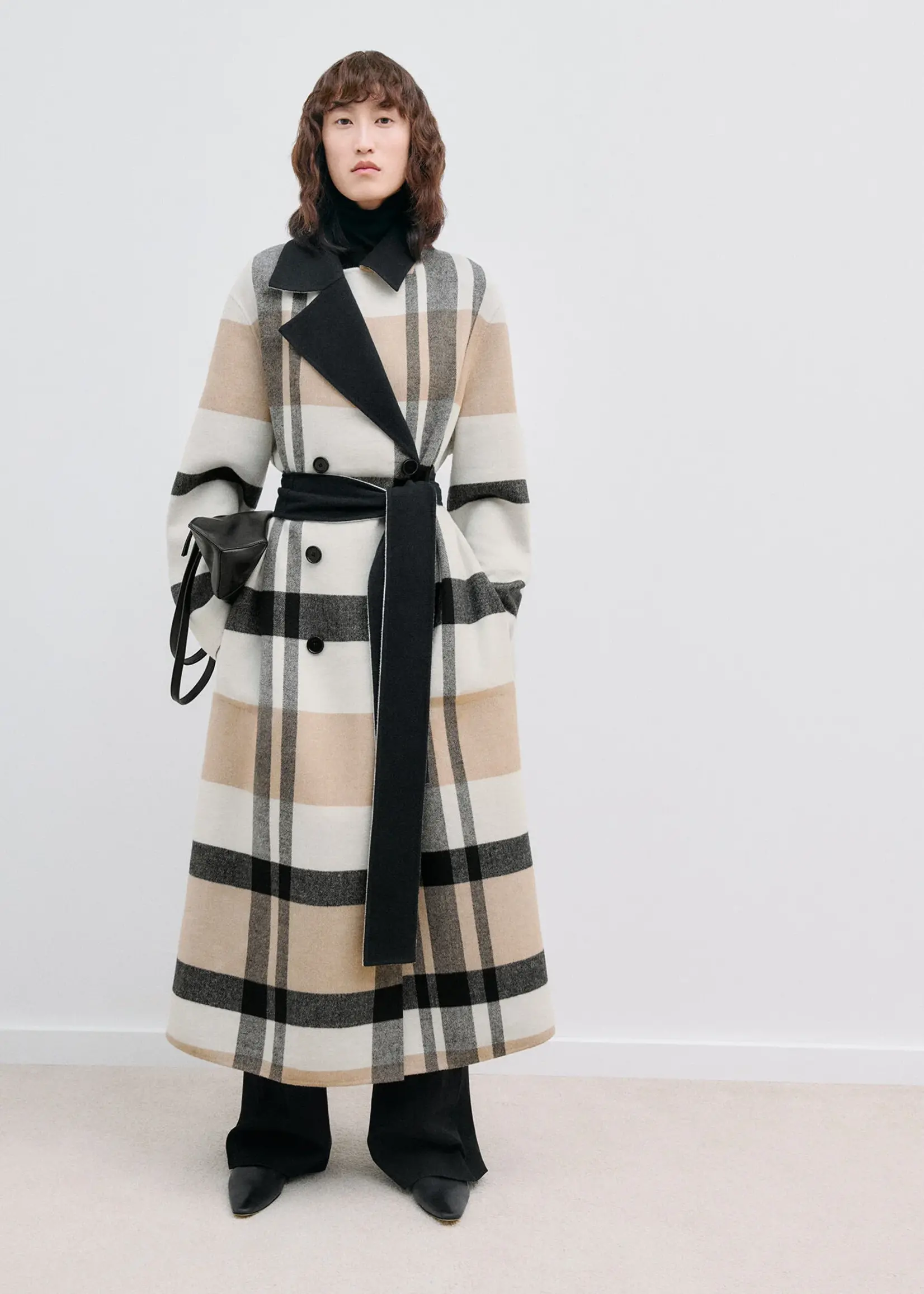JOSEPH Merton Reversible Check Wool Coat | Blusher Combo