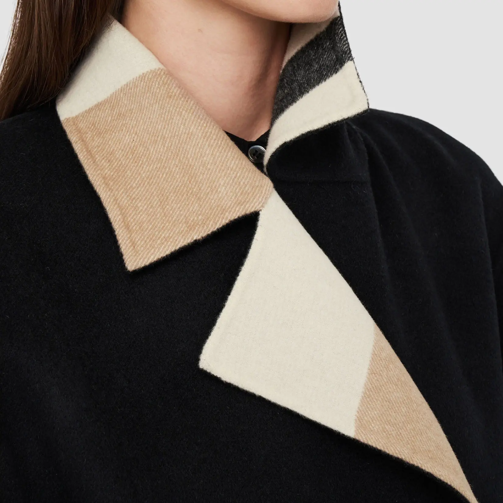 JOSEPH Merton Reversible Check Wool Coat | Blusher Combo