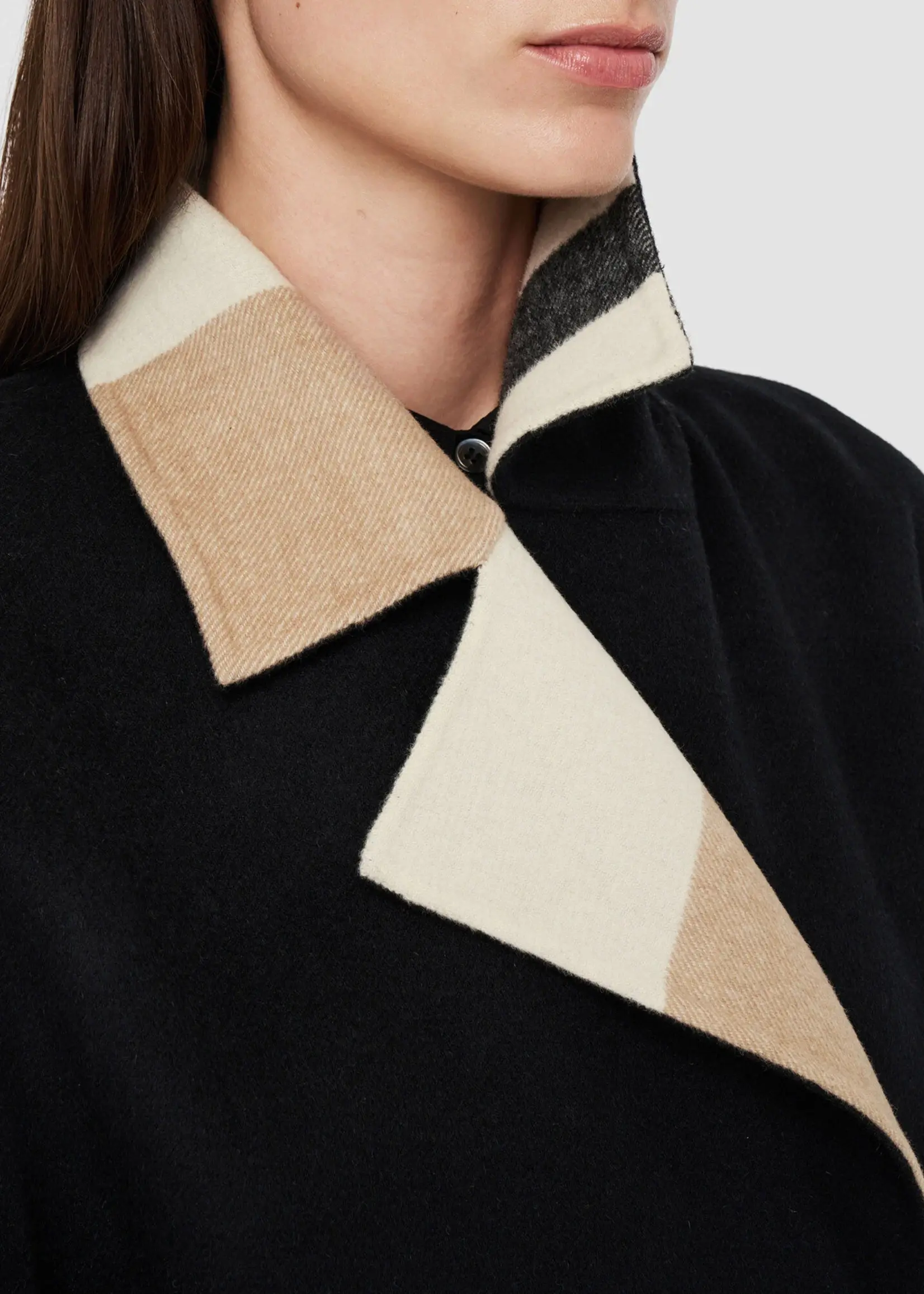 JOSEPH Merton Reversible Check Wool Coat | Blusher Combo