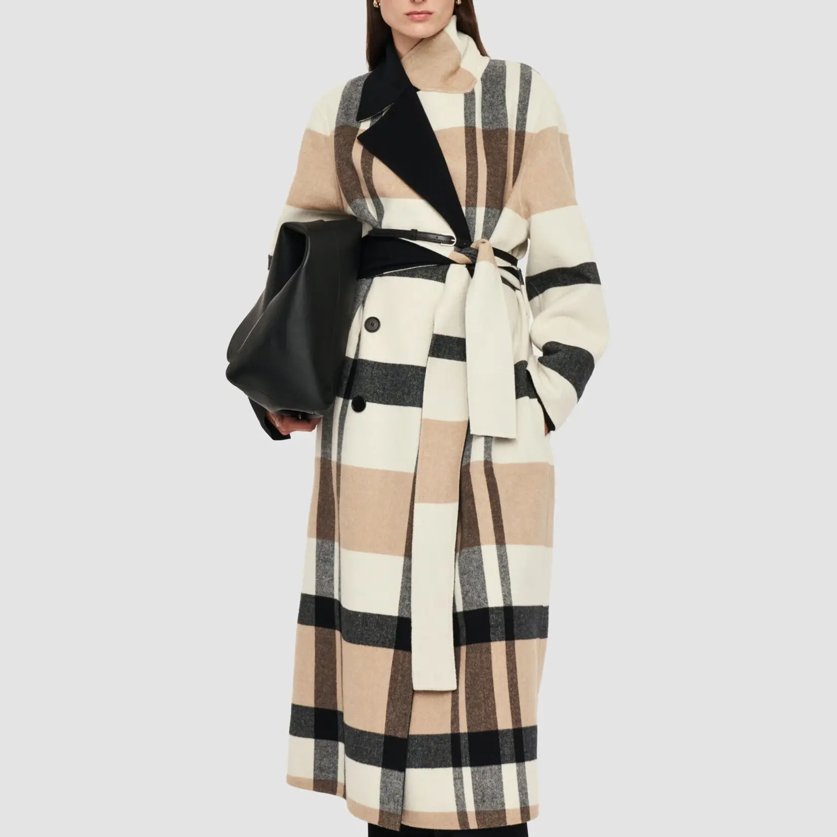JOSEPH Merton Reversible Check Wool Coat | Blusher Combo