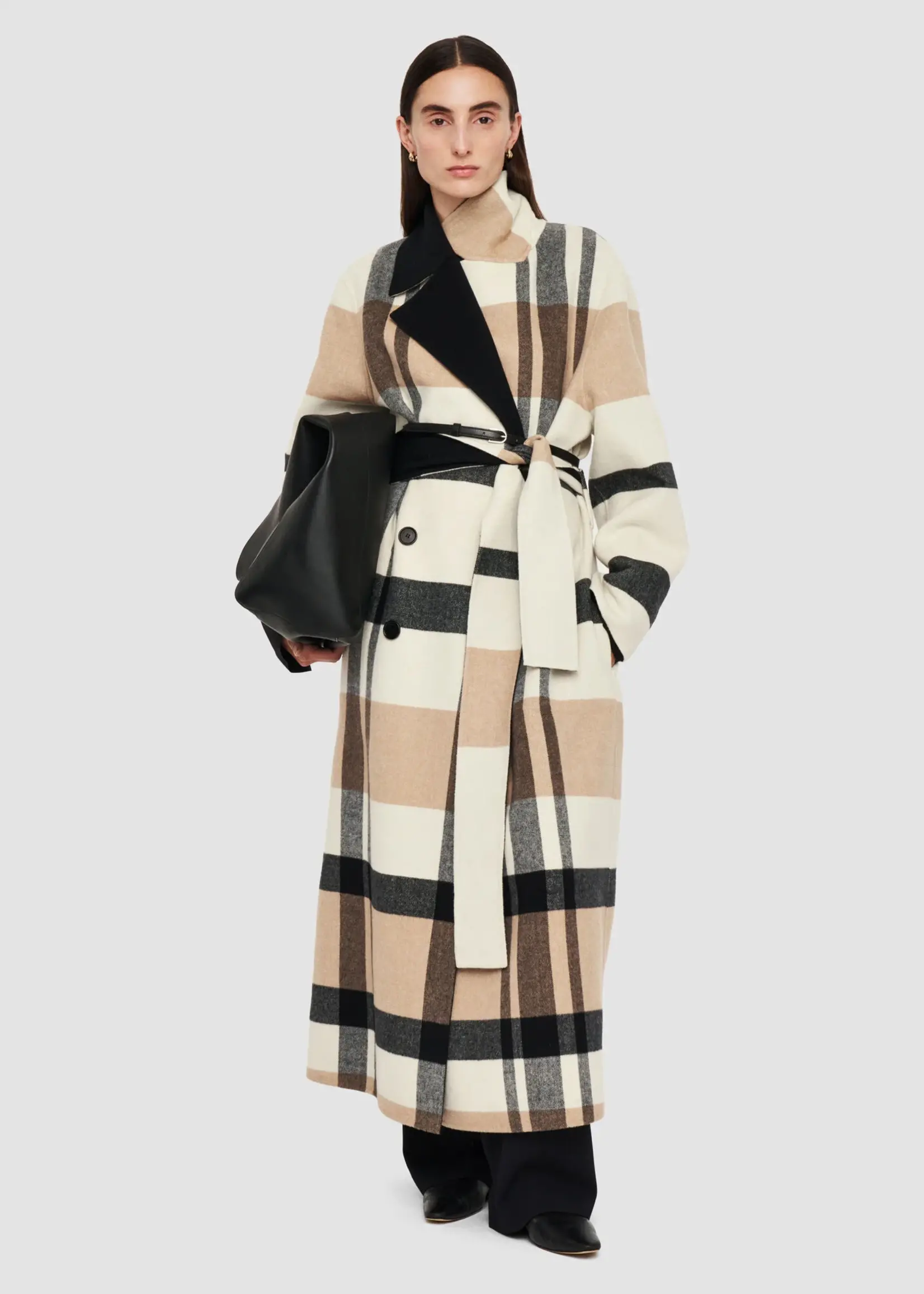 JOSEPH Merton Reversible Check Wool Coat | Blusher Combo