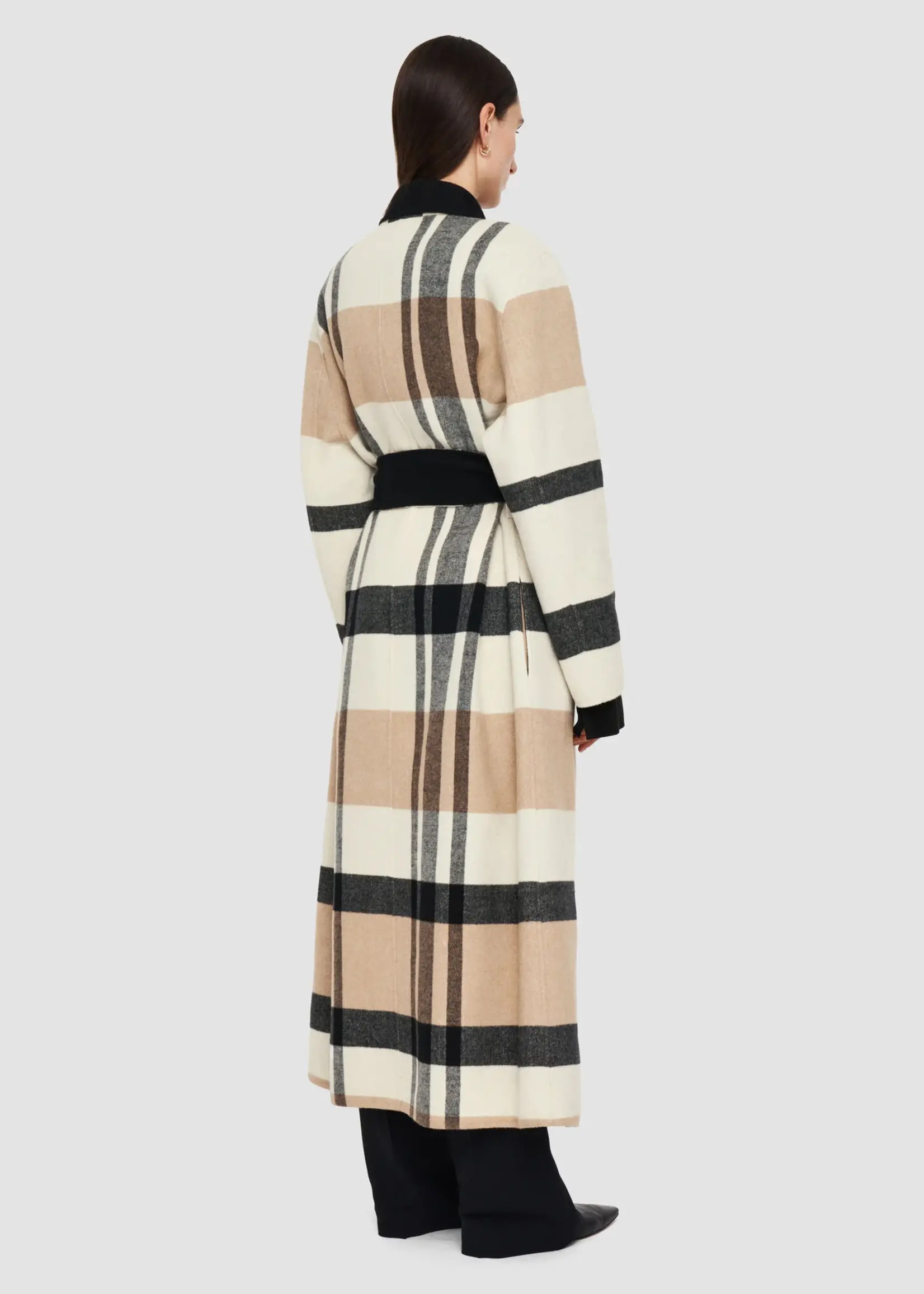 JOSEPH Merton Reversible Check Wool Coat | Blusher Combo
