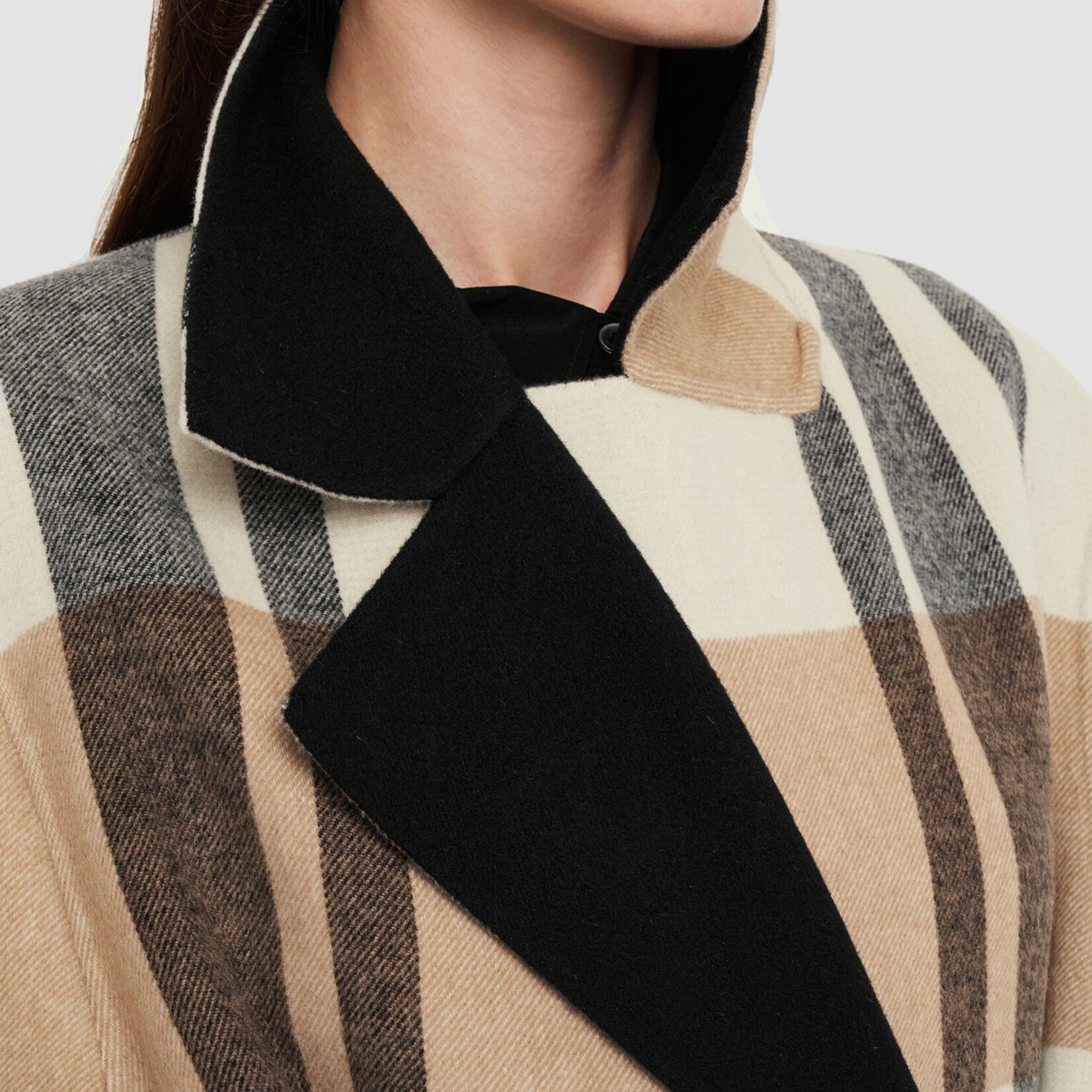 JOSEPH Merton Reversible Check Wool Coat | Blusher Combo