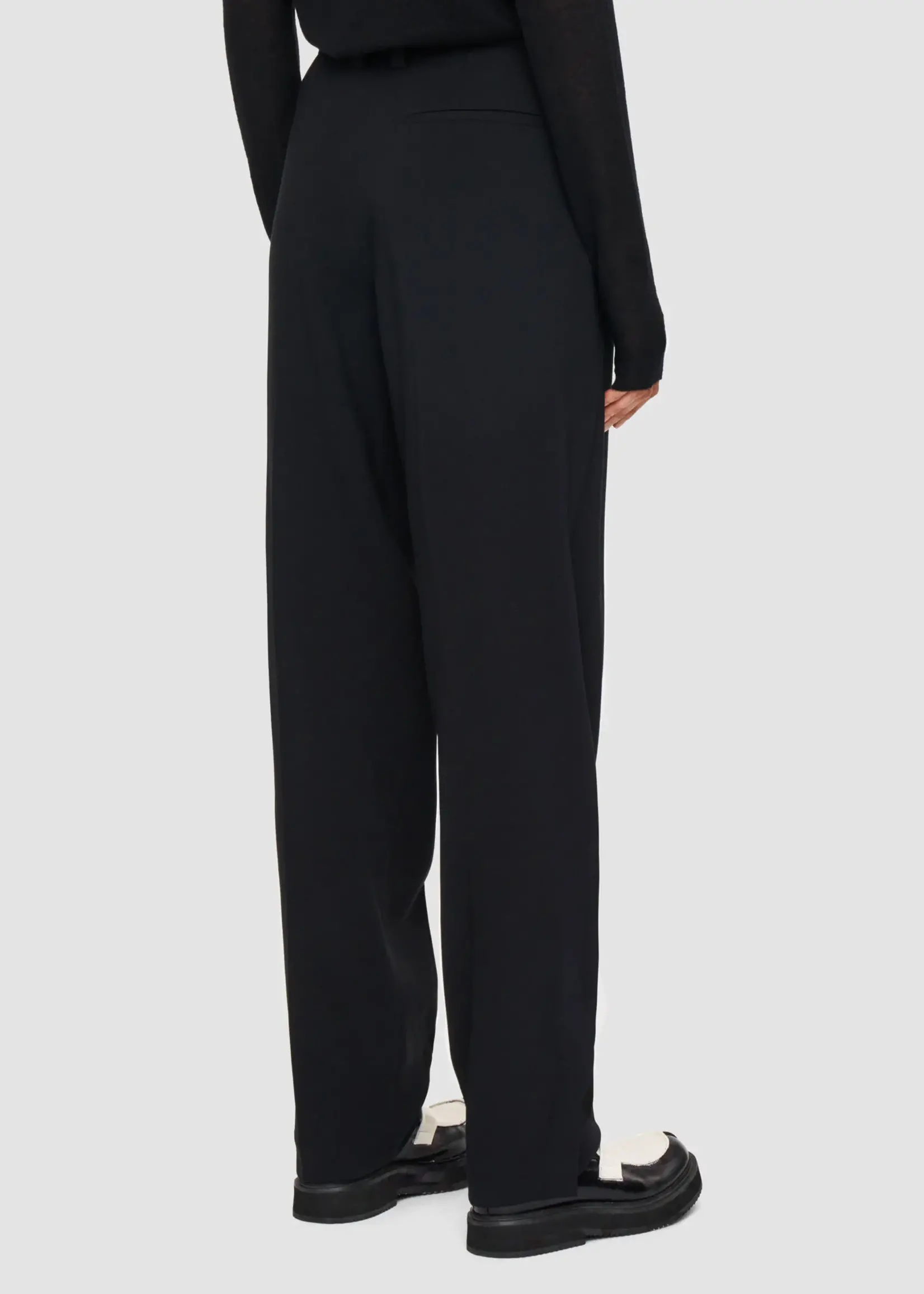 JOSEPH Alexis Fluid Twill Wool Trousers | Black