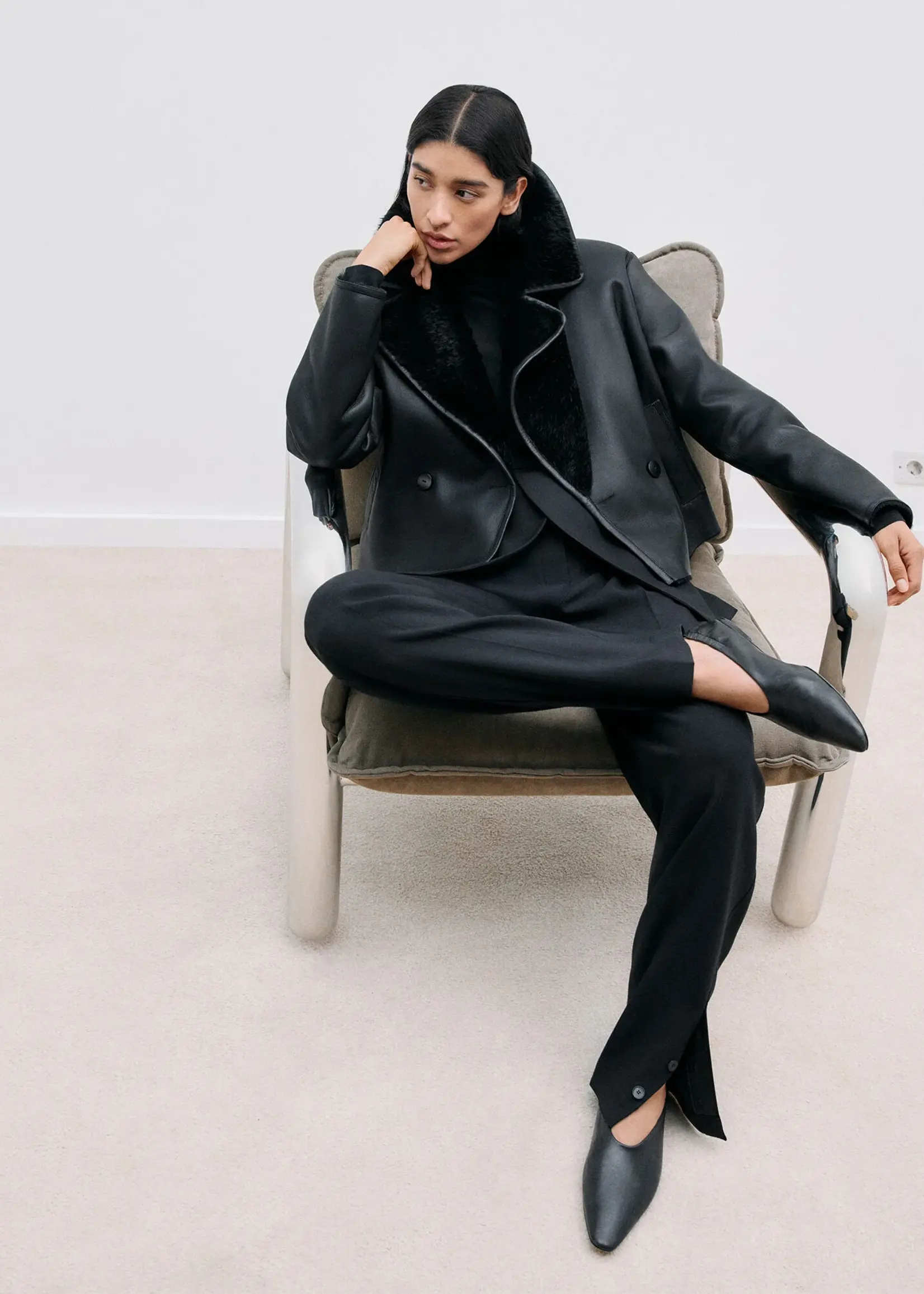 JOSEPH Alexis Fluid Twill Wool Trousers | Black
