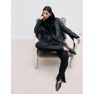 JOSEPH Alexis Fluid Twill Wool Trousers | Black