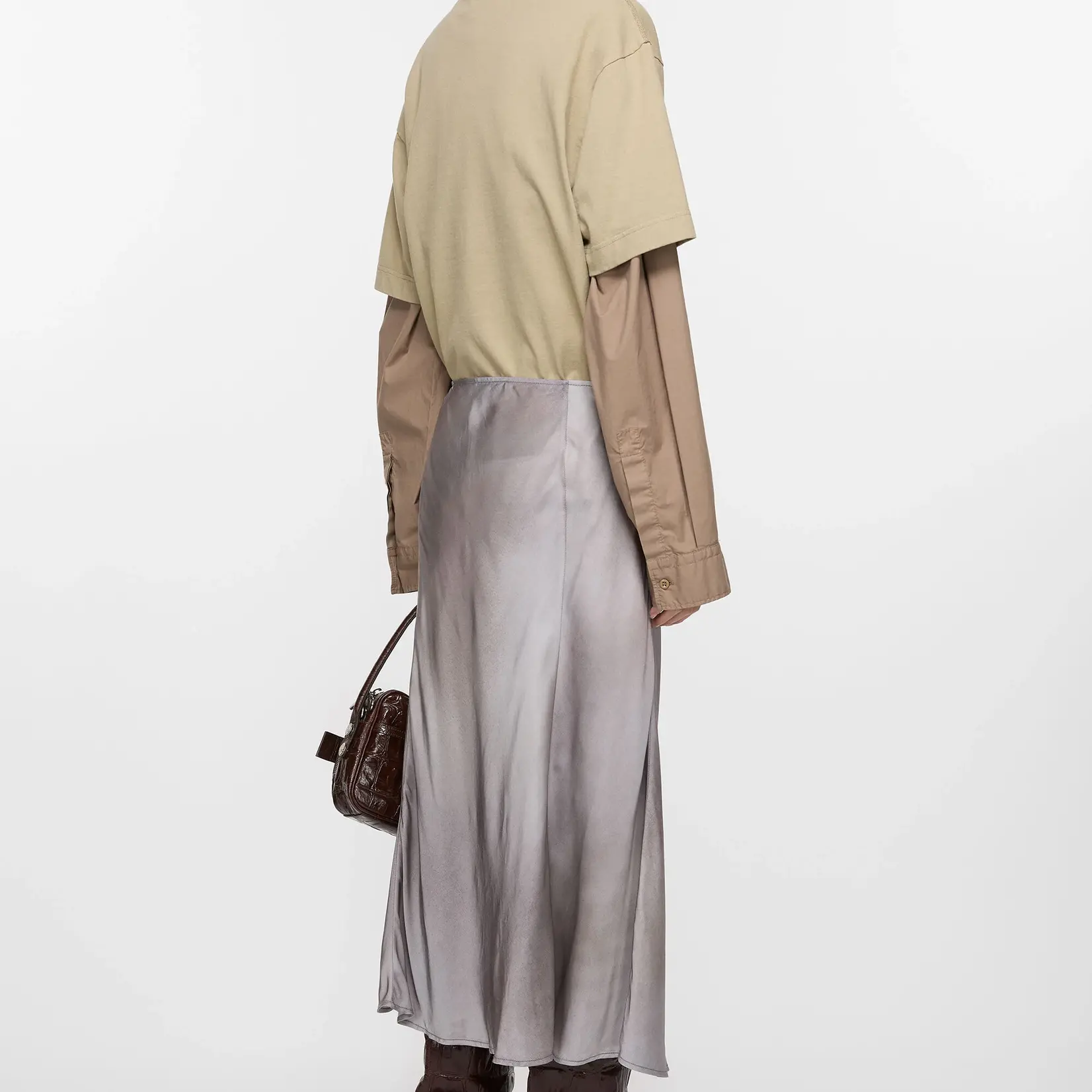 ACNE STUDIOS Satin Wrap Skirt | Multi Grey