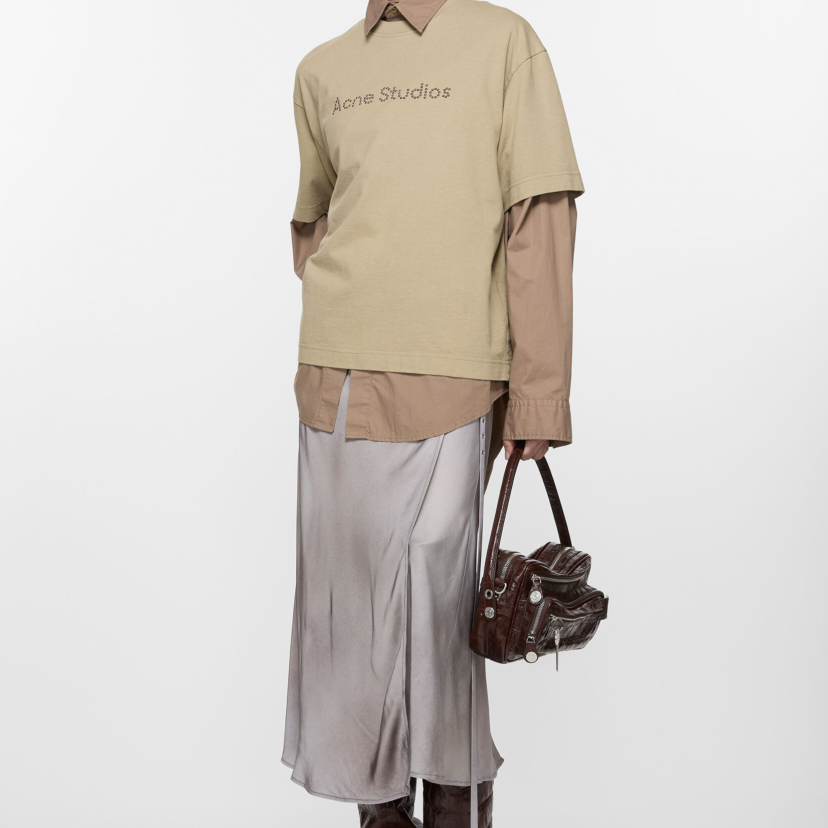 ACNE STUDIOS Satin Wrap Skirt | Multi Grey